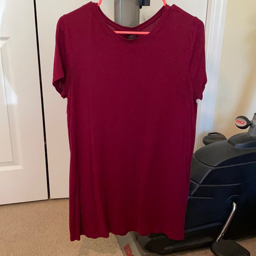 Wet Seal Maroon Tshirt dress
